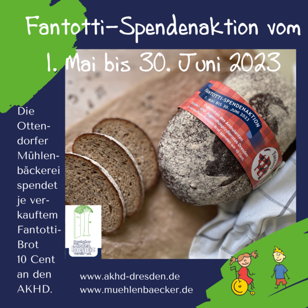 Für jedes verkaufte Fantotti-Brot werden 10 Cent an den AKHD gespendet.